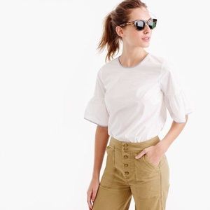 Bell sleeve, J.Crew ladies white blouse.